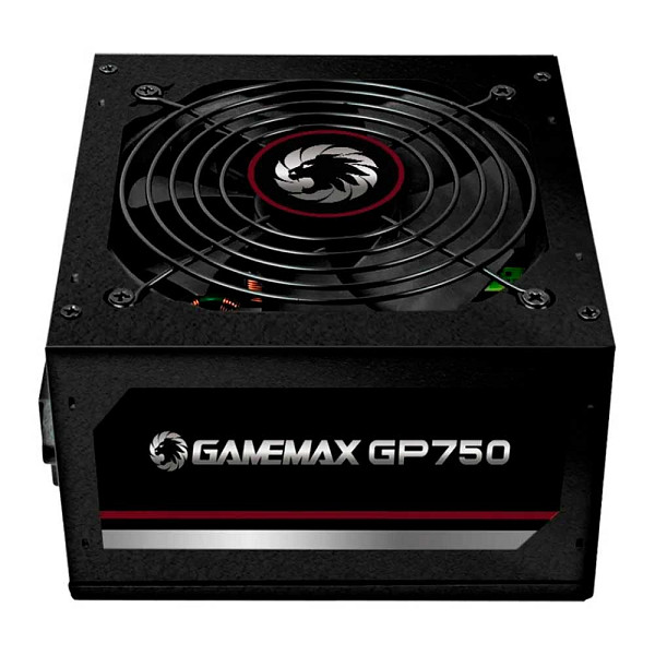 Fonte Gamemax GP750, 750W, 80 Plus Bronze, PFC Ativo, Com Cabo, Preto - GP750