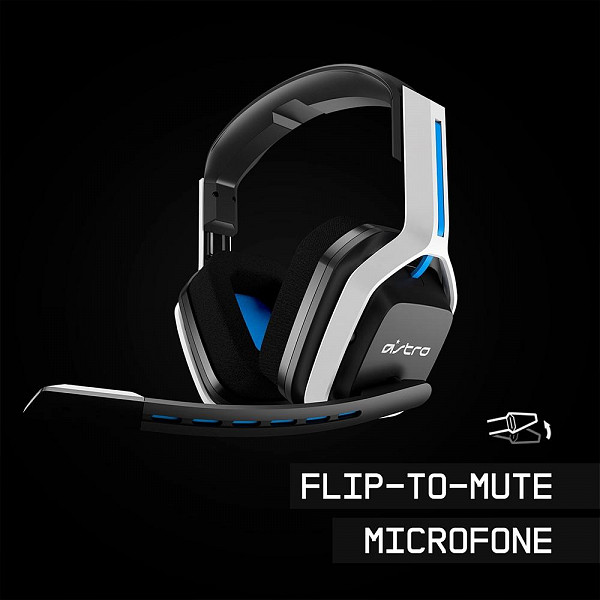 Headset Sem Fio Gamer ASTRO A20 Gen 2, USB, para PlayStation 5/4 PC Mac, Branco/Azul - 939-001877