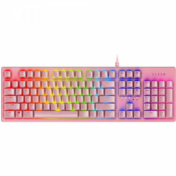 Teclado Óptico-Mecânico Gamer Razer Huntsman, Chroma, Razer Switch Purple, US, Quartz Pink - RZ03-02521800-R3M1