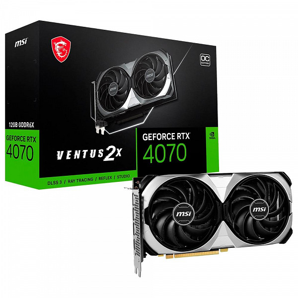 Placa de Vídeo RTX 4070 VENTUS 2X MSI NVIDIA GeForce, 12 GB OC GDDR6X, DLSS 3, Ray Tracing 912-V513-063