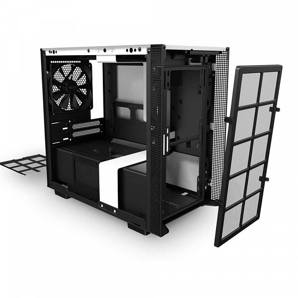Gabinete Gamer NZXT H210i, Mini Tower, Com 2 Fans, Vidro Temperado, White, S-Fonte, CA-H210I-W1