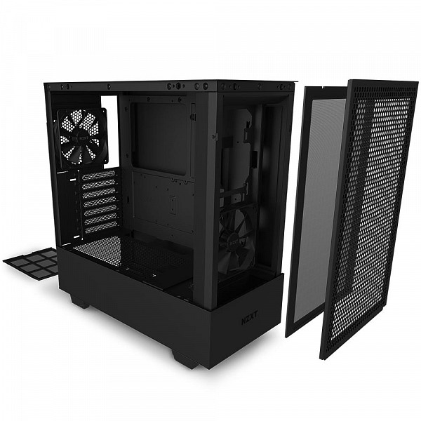 Gabinete Gamer NZXT H510 Flow, MID Tower, com FAN, Lateral em Vidro Temperado, Preto - CA-H52FB-01
