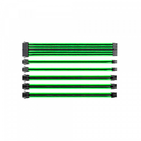 Cabo Mod Sleeved Preto e Verde 30cm Thermaltake AC-034CN1NANA1