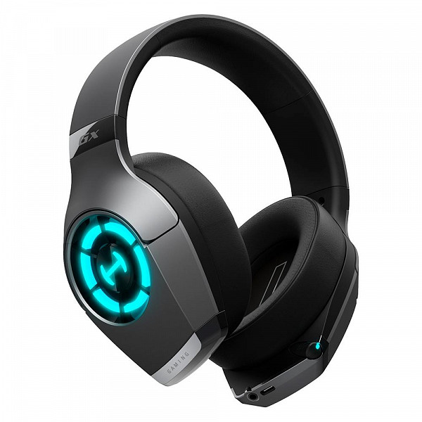 Headset Gamer Edifier Hi-Res GX Hecate, Microfone com Haste Retrátil, P2, USB Type-C, LED, Modo Game - GX-Cinza