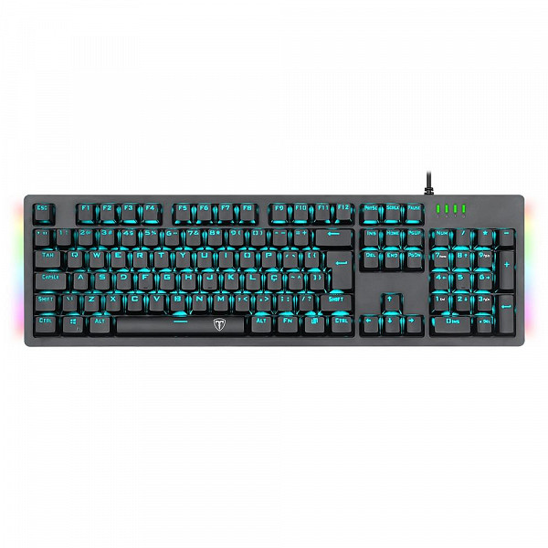 Teclado Mecânico Gamer T-Dagger Bermuda, LED Azul com Underglow Rainbow, Switch Outemu Blue, ABNT2, Preto - T-TGK312-BL (PT-BLUE LED)