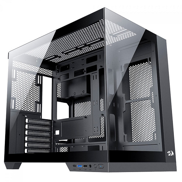 Gabinete Gamer Redragon Wideload Pro, Mid Tower, ATX, Lateral em Vidro Temperado, Preto - CA-604B-PRO