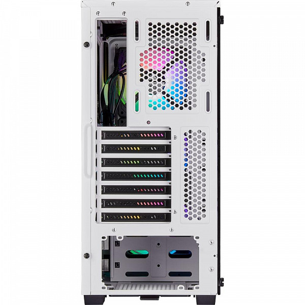 Gabinete Gamer Corsair ICUE 220T TG RGB, Mid Tower, com FAN, Lateral e Frontal em Vidro, Branco - CC-9011191