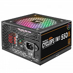 Fonte Gamdias Cyclops M1-550B, 550W, RGB, 80 Plus Bronze, Cybenetics, Teclab, PFC Ativo