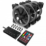 Kit Cooler Fan Redragon com 3 Unidades, RGB, 12cm - GC-F008