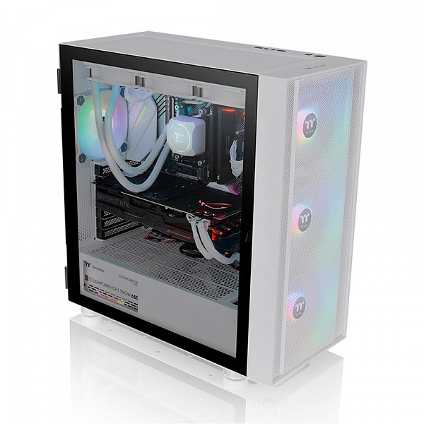 Gabinete Gamer Thermaltake H570 TG Snow ARGB, Mid Tower, Vidro Temperado, White, E-ATX, Sem Fonte, Com 4 Fans, CA-1T9-00M6WN-00