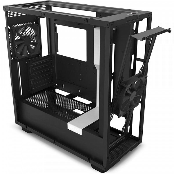 Gabinete NZXT H7, Mid Tower, ATX, Lateral em Vidro Temperado, 2x Fans, Preto e Branco - CM-H71BG-01