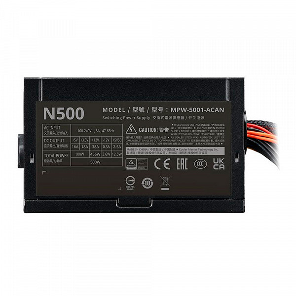 Fonte Cooler Master Elite Nex N500, Full Range, 500W, Preto, MPW-5001-ACAN-BBR