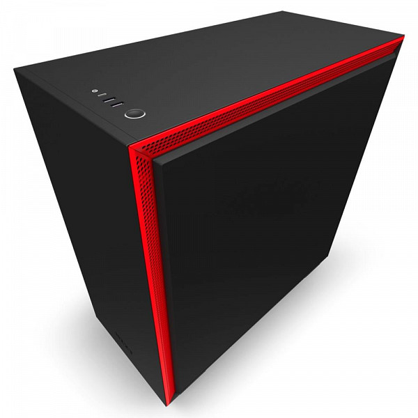 Gabinete Gamer NZXT H710, Mid Tower, com FAN, Lateral em Vidro, Preto/Vermelho - CA-H710B-BR