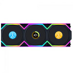 Kit Fan Com 3 Unidades Lian Li Uni Fan SL Wireless LCD, Reverse Blade, ARGB, 120mm, Com Tela, Black, 12RSLLCD1W3B