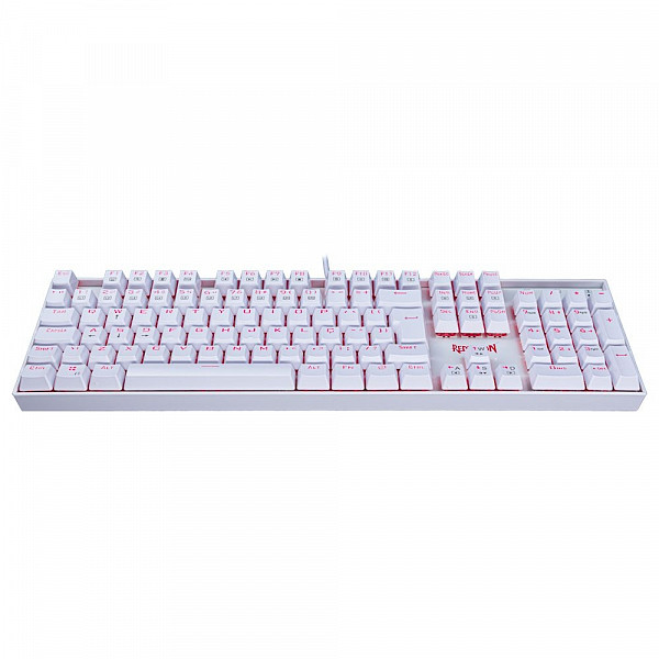Teclado Mecânico Gamer Redragon Mitra Lunar K551W, Switch Vermelho, ABNT2, Branco