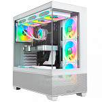 Gabinete Gamer Galax Saturno Cubo Branco Vidro Temperado Mid Tower - GLX-SATURNO-2064