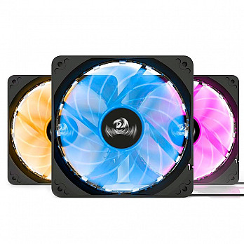 Kit Cooler Fan Redragon com 3 Unidades, RGB, 12cm - GC-F006