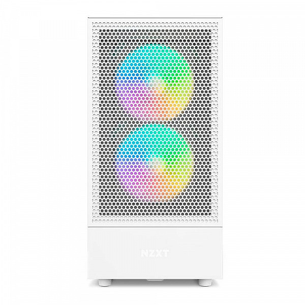 Gabinete Gamer NZXT H5 Flow RGB, Mid-Tower, Lateral de Vidro com 4 Fans, Branco - CC-H51FW-R1
