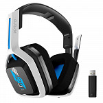 Headset Sem Fio Gamer ASTRO A20 Gen 2, USB, para PlayStation 5/4 PC Mac, Branco/Azul - 939-001877