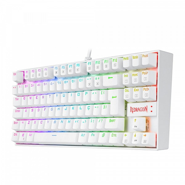 Teclado Magnético Gamer Redragon Kumara Pro, RGB, Switch Red, ABNT2, Branco - K552W-RGB-PRO (PT-Blue)