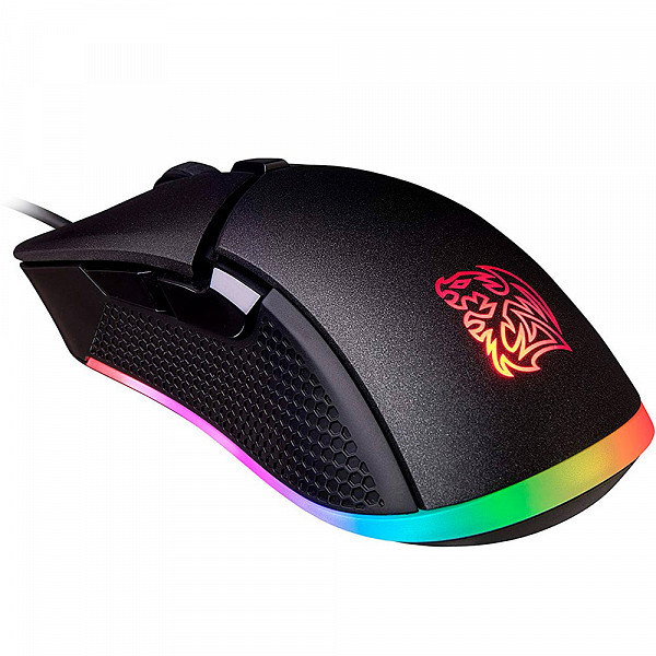 Mouse Gamer Thermaltake 5000DPI RGB 6 Botões Preto Iris MO IRIS WDOHBK 04