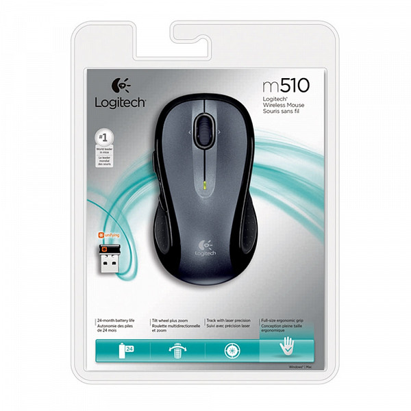 Mouse Logitech M510 Sem Fio Preto 1000 DPI
