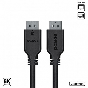 Cabo DisplayPort macho para DisplayPort macho - 2 metros v1.2 - pdpm-2
