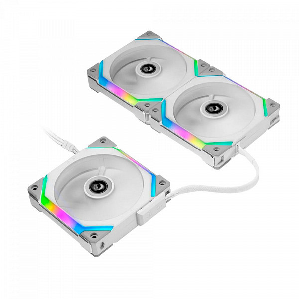 Kit Fan Com 3 Unidades Lian Li Uni Fan Redragon Spec Lunar, 120mm, ARGB, White, UF-SL120-3W SI