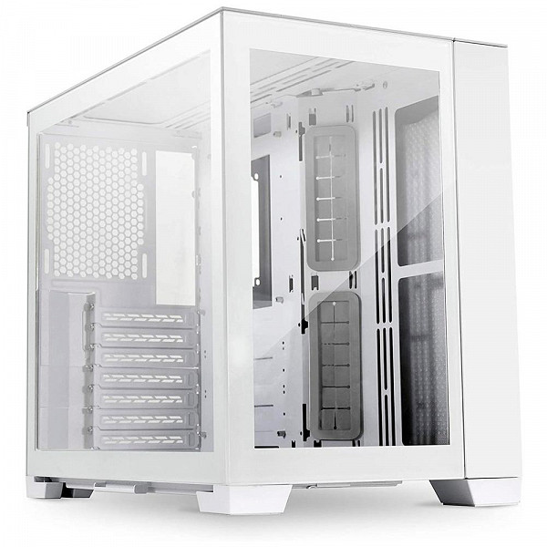 Gabinete Gamer Lian Li Dynamic Mini-S 011, PC Tower, ATX, Lateral em Vidro Temperado, Branco Neve - O11DMINI-S
