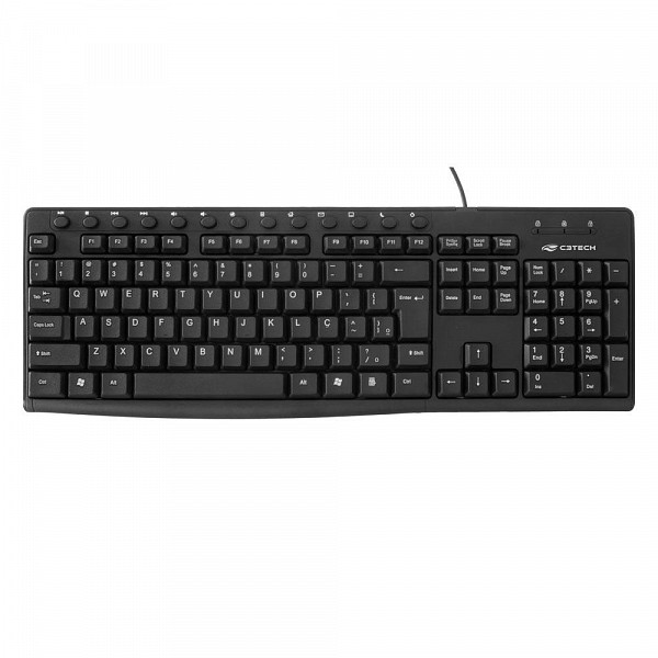 Teclado C3 Tech Multimídia, ABNT2 - KB-M30BK