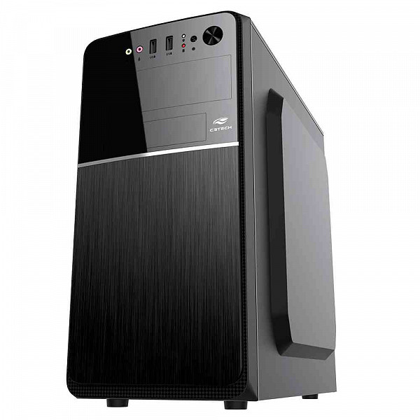 Gabinete C3 Tech com Fonte 200W, Micro-ATX, Preto - MT-24V2BK