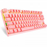 Teclado Mecânico Gamer Motospeed GK82 Rosa Led Branco