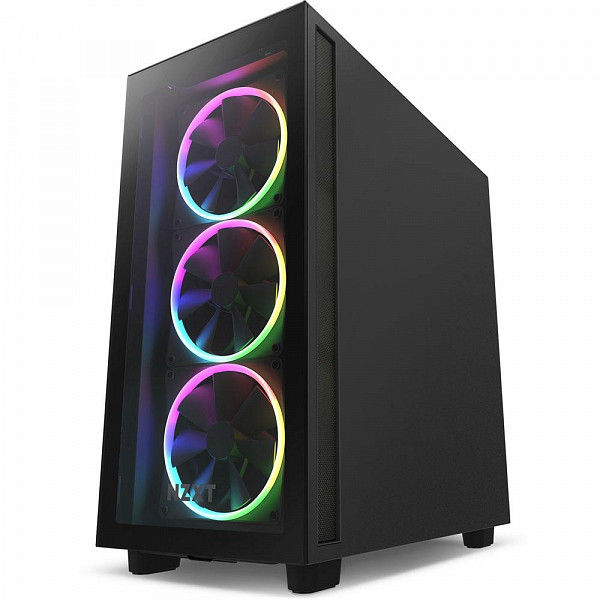 Gabinete NZXT H7 Elite, Mid Tower, ATX, Lateral e Frontal em Vidro Temperado, 3x Fan RGB, Preto - CM-H71EB-01