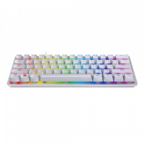 Teclado Óptico-Mecânico Gamer Razer Huntsman Mini, Chroma, Razer Switch Purple, US, Mercury White - RZ03-03390300-R3M1