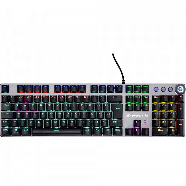 Teclado Gamer 1 Teclado Mecânico Gamer Fortrek GPro K7, Rainbow, Switch KRGD Blue, ABNT2