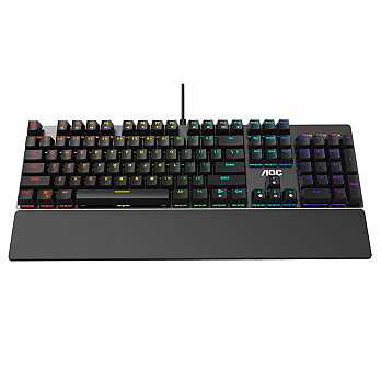 Teclado Mecânico Gamer AOC GK500, RGB, Switch Outemu Blue, ABNT2 - GK500D84B