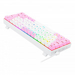 Teclado Mecânico Gamer Redragon Draconic Pro, RGB, Switch Brown, USB, Bluetooth, ABNT2, Branco e Rosa - K530WP-RGB-PRO (PT-BROWN)