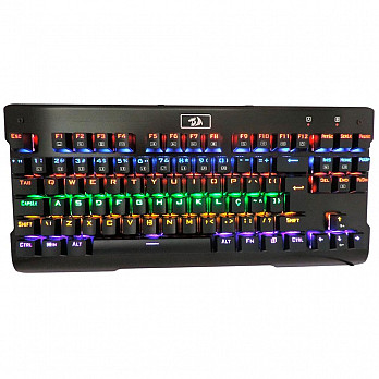 Teclado Mecânico Gamer Redragon Visnu, Rainbow, Switch Outemu Azul, PT - K561R-1