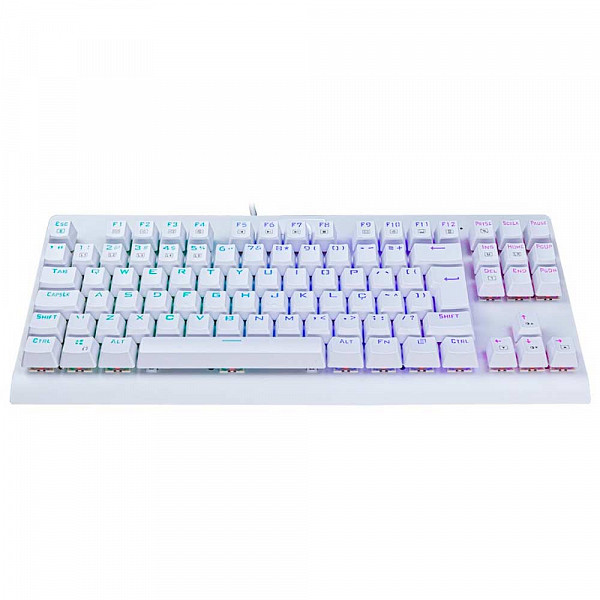 Teclado Gamer Dark Avenger Lunar Branco RGB switch Vermelho - Redragon