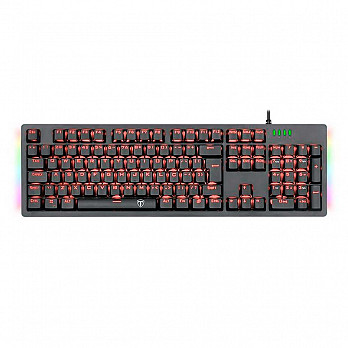 Teclado Mecânico Gamer T-Dagger Bermuda, LED Vermelho e Underglow RGB, Switch Outemu Blue, ABNT2, Preto - T-TGK312-BL (PT-RED LED)