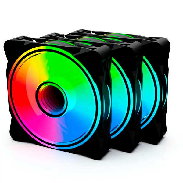 Kit 3 Cooler One Power Radiant X3, 120mm, Com Controladora Argb - Fn-701