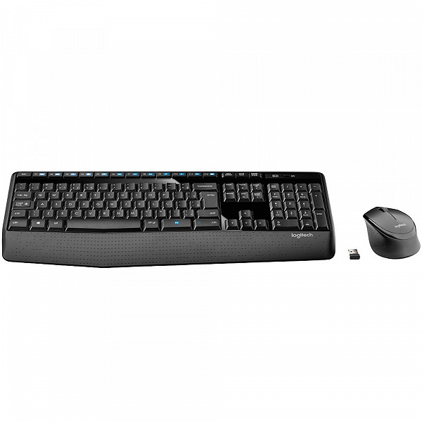 Teclado e Mouse Logitech MK345 Sem Fio 1000DPI Preto ABNT2 - 920-007821