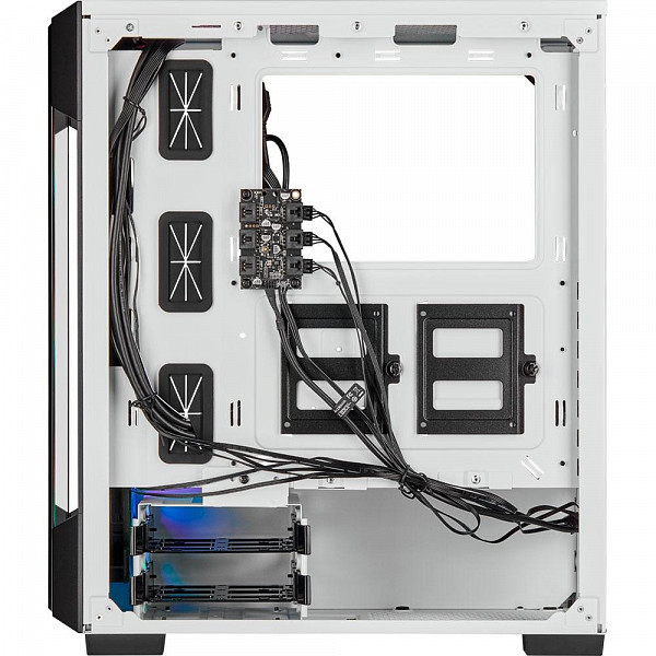 Gabinete Gamer Corsair ICUE 220T TG RGB, Mid Tower, com FAN, Lateral e Frontal em Vidro, Branco - CC-9011191