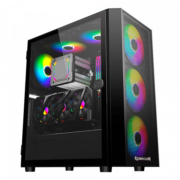 Gabinete Gamer Redragon Skyfire Vidro Temperado  GC-XA211 Sem Fans
