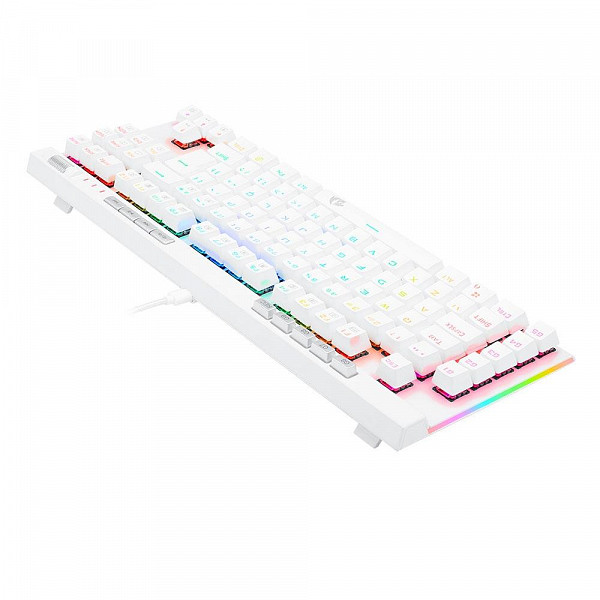 Teclado Óptico Gamer Redragon Magic-Wand PRO RGB, RGB, Switch Vermelho, ABNT2, 12 Teclas Multimídia, Branco - K587W-RGB-PRO (PT-RED)