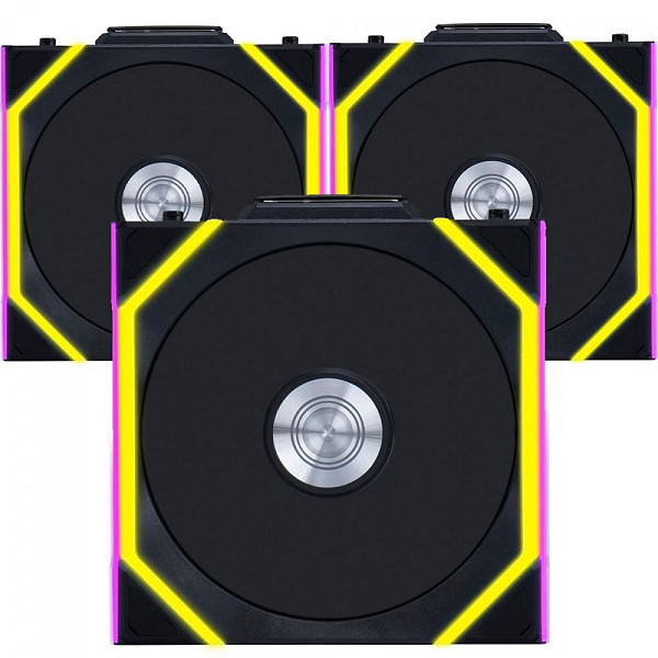 Kit Fan Com 3 Unidades Lian Li Uni Fan SL Wireless, Reverse Blade, ARGB, 120mm, Black, 12RSL1W3B
