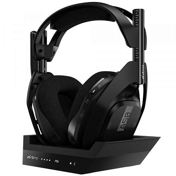 Headset Sem Fio ASTRO Gaming A50 + Base Station Gen 4 com Áudio Dolby - Compatível com PS4, PC, Mac - Preto/Prata - 939-001674