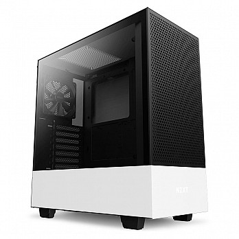 Gabinete Gamer NZXT H510 Flow, MId Tower, RGB, com FAN, Lateral em Vidro Temperado, Branco - CA-H52FW-01
