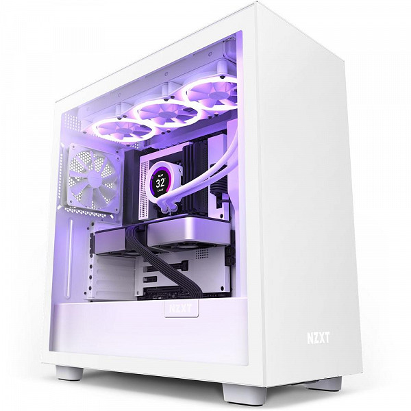Gabinete NZXT H7, Mid Tower, ATX, Lateral em Vidro Temperado, 2x Fans, Branco - CM-H71BW-01