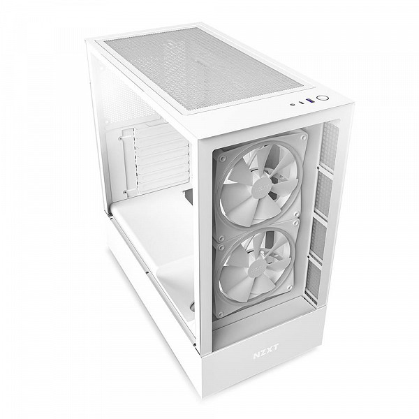 Gabinete NZXT H5 Elite Edition, Mid Tower, RGB, ATX, Lateral e Frontal em Vidro Temperado, 3x Cooler Fan, Branco - CC-H51EW-01